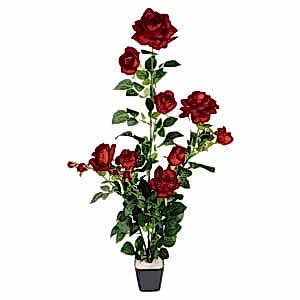 Yapay Gül Ağacı, Kadife Dokulu, Kırmızı - 95 cm