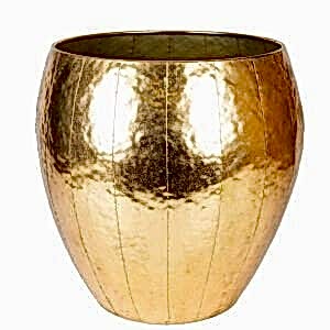 Metal Saksı, Parçalı Desenli, Gold - 50x55 cm