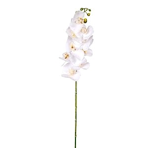 Yapay Çiçek, Orkide, Gerçek Dokunuş, Beyaz - 90 cm
