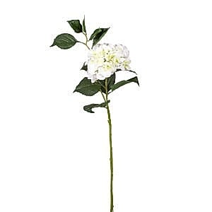 Yapay Çiçek, Ortanca, Islak Dokulu, Tek Dal, Beyaz - 110 cm