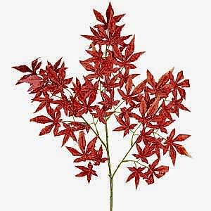 Yapay Çınar Yaprağı, Bordo - 60 cm