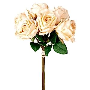 Yapay Çiçek, Gül Demeti, Açık Sarı - 6'lı Demet, 37 cm