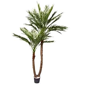 Yapay Palmiye Ağacı Gerçek Dokulu 2 Gövdeli Yeşil 210 Cm.