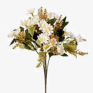 Yapay Çiçek, Papatya Demet, Beyaz - 35 cm