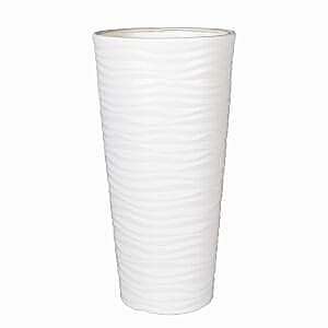 Plastik Saksı, Konik, Beyaz, Orta - 70x31 cm