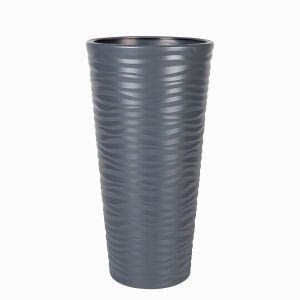 Plastik Saksı, Konik, Antrasit, Büyük - 80x36 cm
