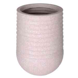 Plastik Saksı, Oval, İç ve Dış Mekan, Bej, Küçük Boy - 28x28x37 cm