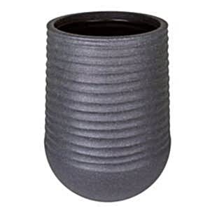 Plastik Saksı, Oval, İç ve Dış Mekan, Siyah, Büyük Boy - 53x53x69,5 cm