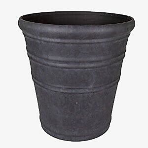 Plastik Saksı, Oval, İç ve Dış Mekan, Kömür Siyahı, Büyük Boy - 55x55x53 cm