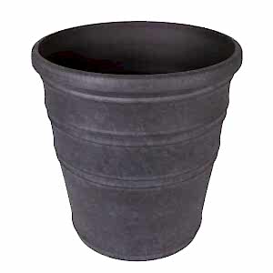 Plastik Saksı, Oval, İç ve Dış Mekan, Kömür Siyahı, Küçük Boy - 40x40x41,5 cm