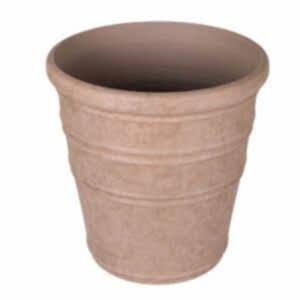 Plastik Saksı, Oval, İç ve Dış Mekan, Vizon, Orta Boy - 46x46x46,5 cm
