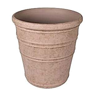 Plastik Saksı, Oval, İç ve Dış Mekan, Vizon, Küçük Boy - 40x40x41,5 cm