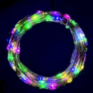 Yılbaşı Led-Peri Işık, MultiColor - 50 Ledli, USB Girişli, Pilli, Şeffaf Kablo, 5 Metre