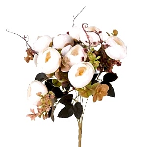 Yapay Çiçek, Şakayık Demet, Krem - 9 Dal, 42 cm