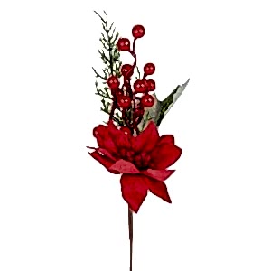 Yılbaşı Çiçeği, Pike Berry, Puansetyalı, Kırmızı-Yeşil - 27 cm
