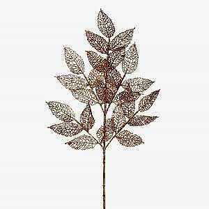 Yapay Yaprak Dal, Simli, Gold - 90 cm