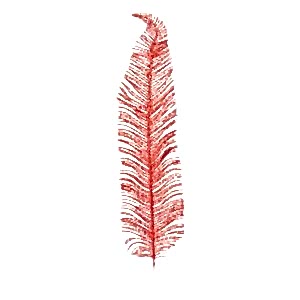 Yapay Çikas Dalı, Simli, Kırmızı - 56 cm