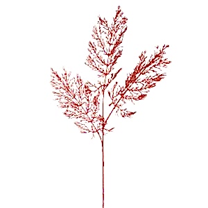 Yapay Dal, Simli, Kırmızı - 76 cm