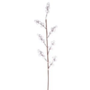 Yılbaşı Çiçeği, Pike, Kar Efektli, Berry Dalı, Beyaz - 75 cm