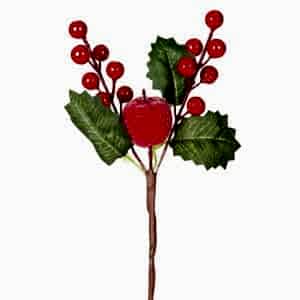 Yılbaşı Süsü, Pike Berry, Kırmızı - Narlı, 23 cm