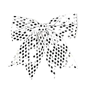 Yılbaşı Süsü, Askılı Parlak Pullu Fiyonk, Lame - 20x20 cm