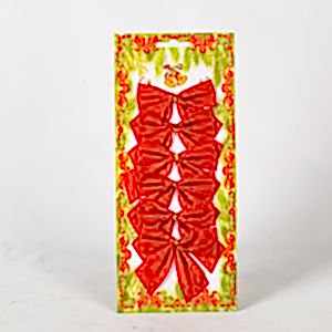Yılbaşı Süsü, Askılı Fiyonk, Kırmızı - 6'lı Paket, 9x6 cm