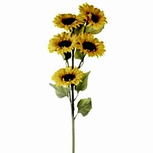 Yapay Ayçiçeği, Demet, Sarı - 5 Çiçekli, 93 cm