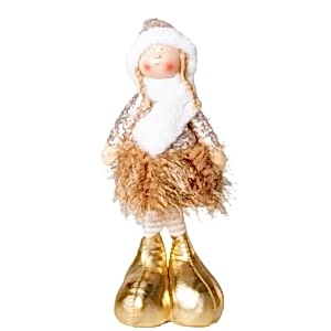Yılbaşı Süsü, Ayakta Peri Figürü, Gold - 17x44 cm