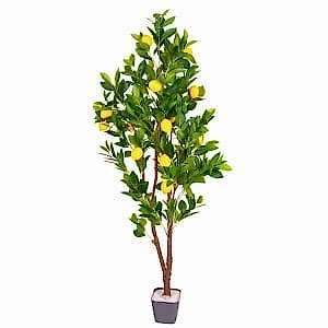 Yapay Limon Ağacı, Gerçek Dokulu, Sarı-Yeşil - 150 cm