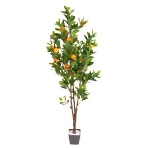 Yapay Mandalina Ağacı, Gerçek Dokulu, Turuncu-Yeşil - 150 cm