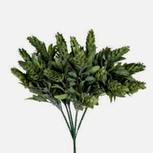 Yapay Çiçekli Bitki, Yeşil-Mor - 25 cm