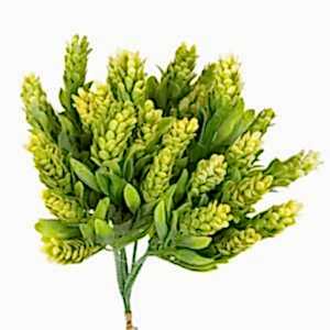 Yapay Çiçekli Bitki, Yeşil-Krem - 25 cm