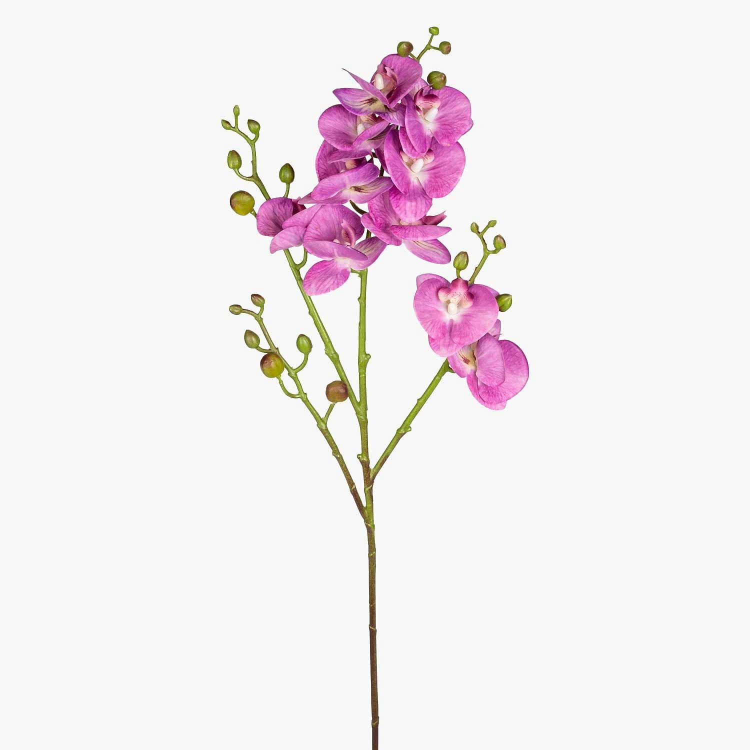 Yapay Çiçek, Orkide, Gerçek Dokulu, Mor - 80 cm