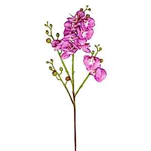 Yapay Çiçek, Orkide, Gerçek Dokulu, Mor - 80 cm