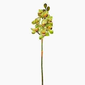Yapay Çiçek, Orkide, Gerçek Dokulu, Yeşil - 75 cm