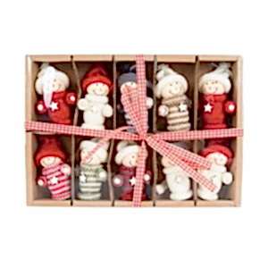 Yılbaşı Süsü, Örgü Figür, Karışık Renkli - Yıldızlı, Kutulu, 10'lu Paket, 8 cm