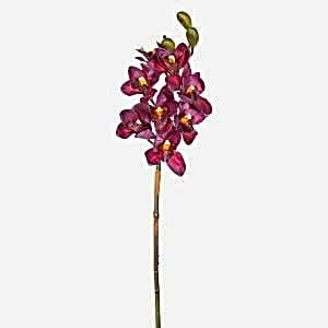 Yapay Çiçek, Orkide, Gerçek Dokulu, Bordo - 75 cm