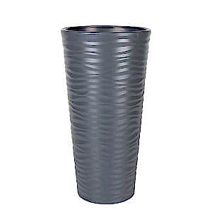 Plastik Saksı, Konik, Antrasit, Küçük - 57x26 cm