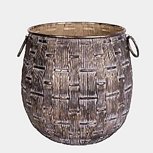 Metal Saksı, Kulplu - 34x36 cm