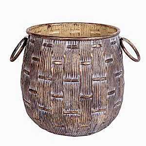 Metal Saksı, Kulplu - 26,5x27 cm